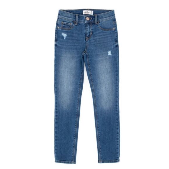 Girls Destructed Super Skinny Jean Pants & Elastic Waist Top 2-Piece Set Size 18 - Picture 6 of 13